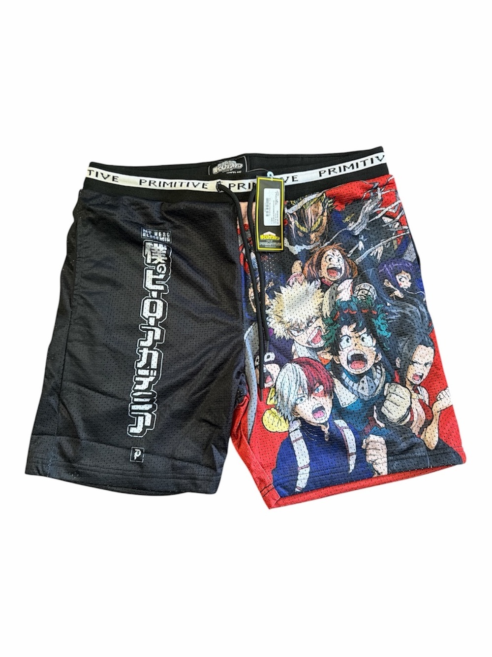 Primitive x My Hero Academia Blocked Mesh Shorts Large, NWT
